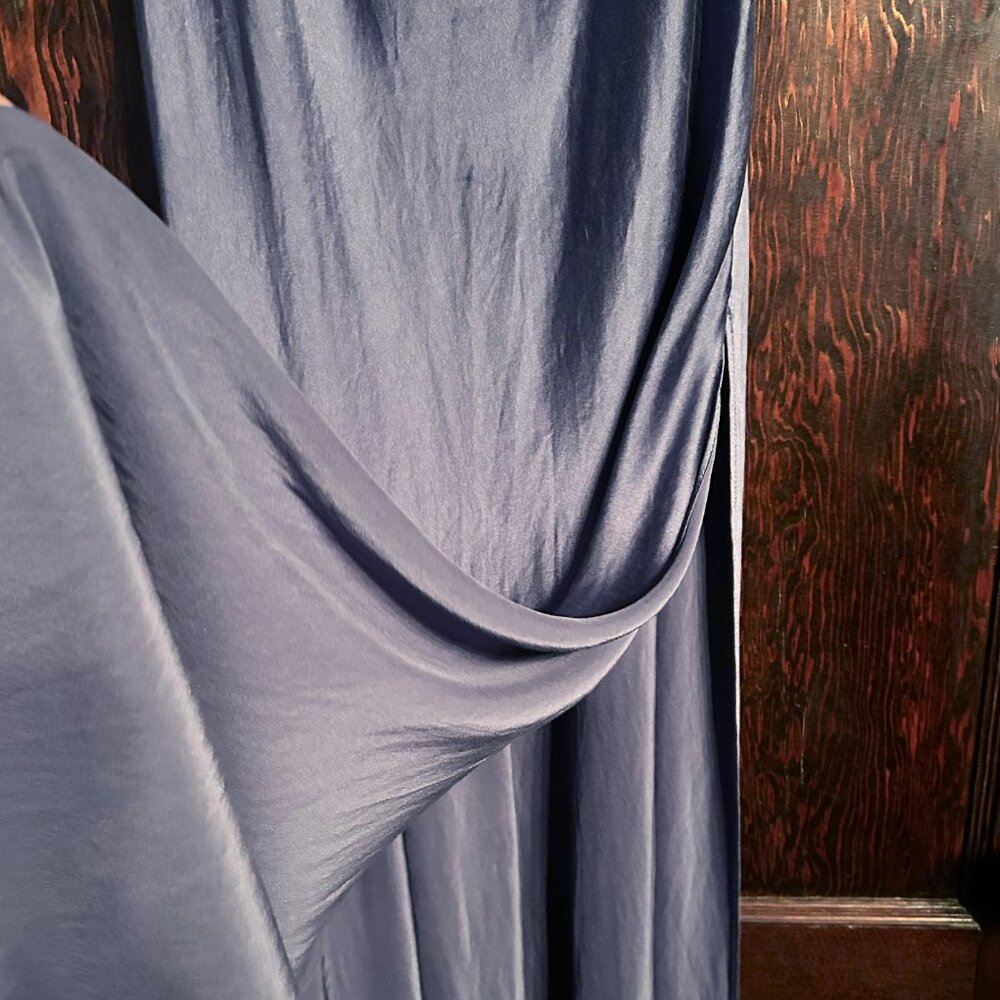 Vintage Victoria's Secret 100% Silk Open Back Gown Deep Blue Small Bridal - Picture 5 of 9